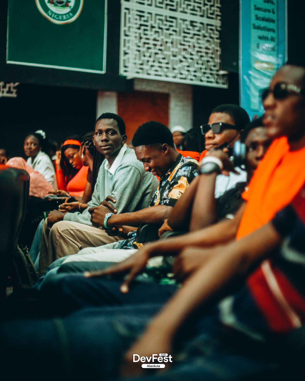 A packed row of attendees at DevFest Abeokuta 2025